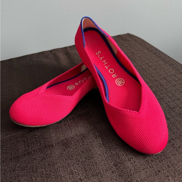 Rothy's Vibrant Pink Flats - Picture 1 of 4